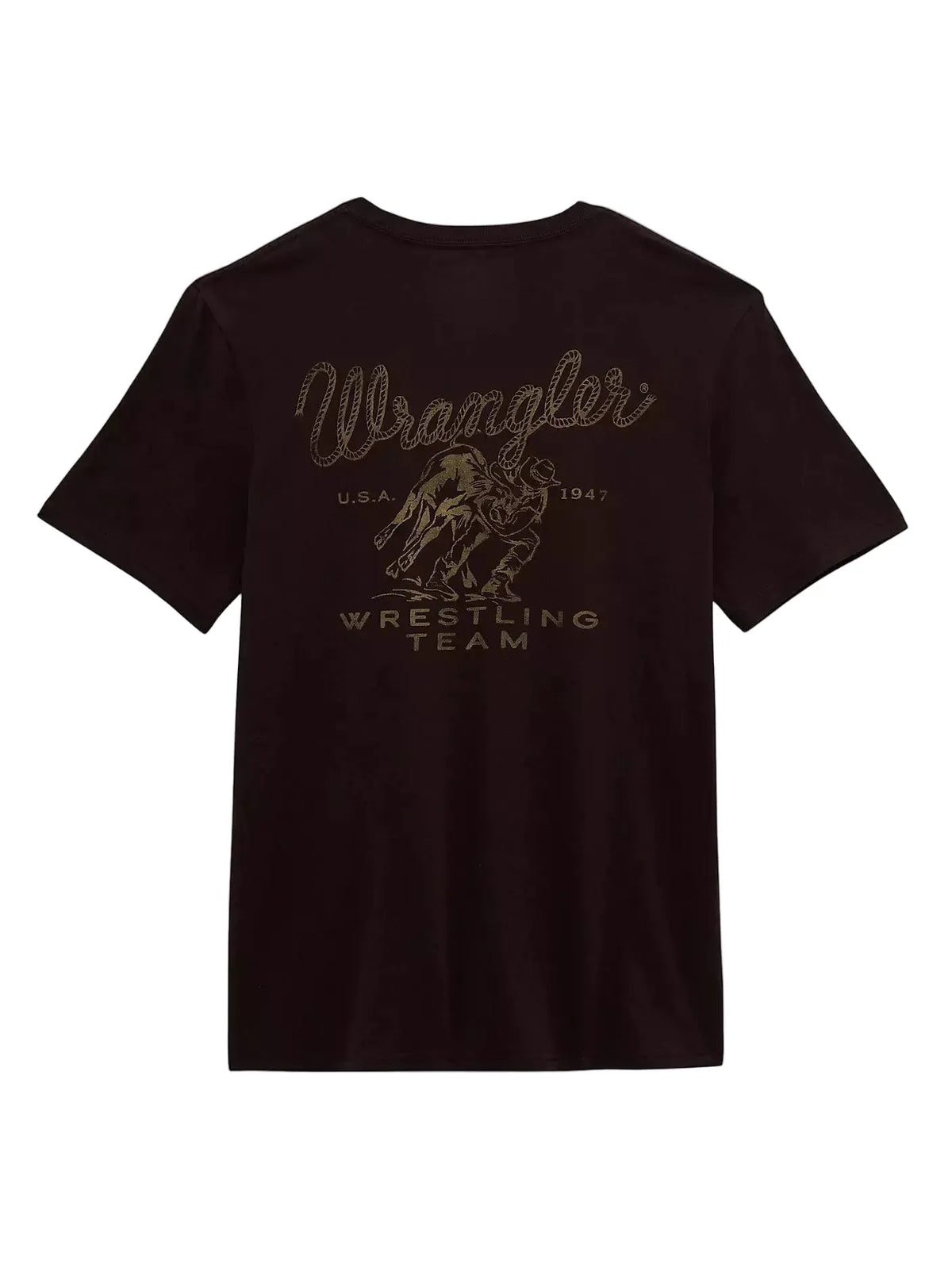 WRANGLER Shirts Wrangler Men's Black Coffee Rodeo Wrestling Team T-Shirt 112380267