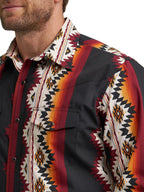 WRANGLER Shirts Wrangler Men's Black Fire Checotah Long Sleeve Western Shirt 112367723