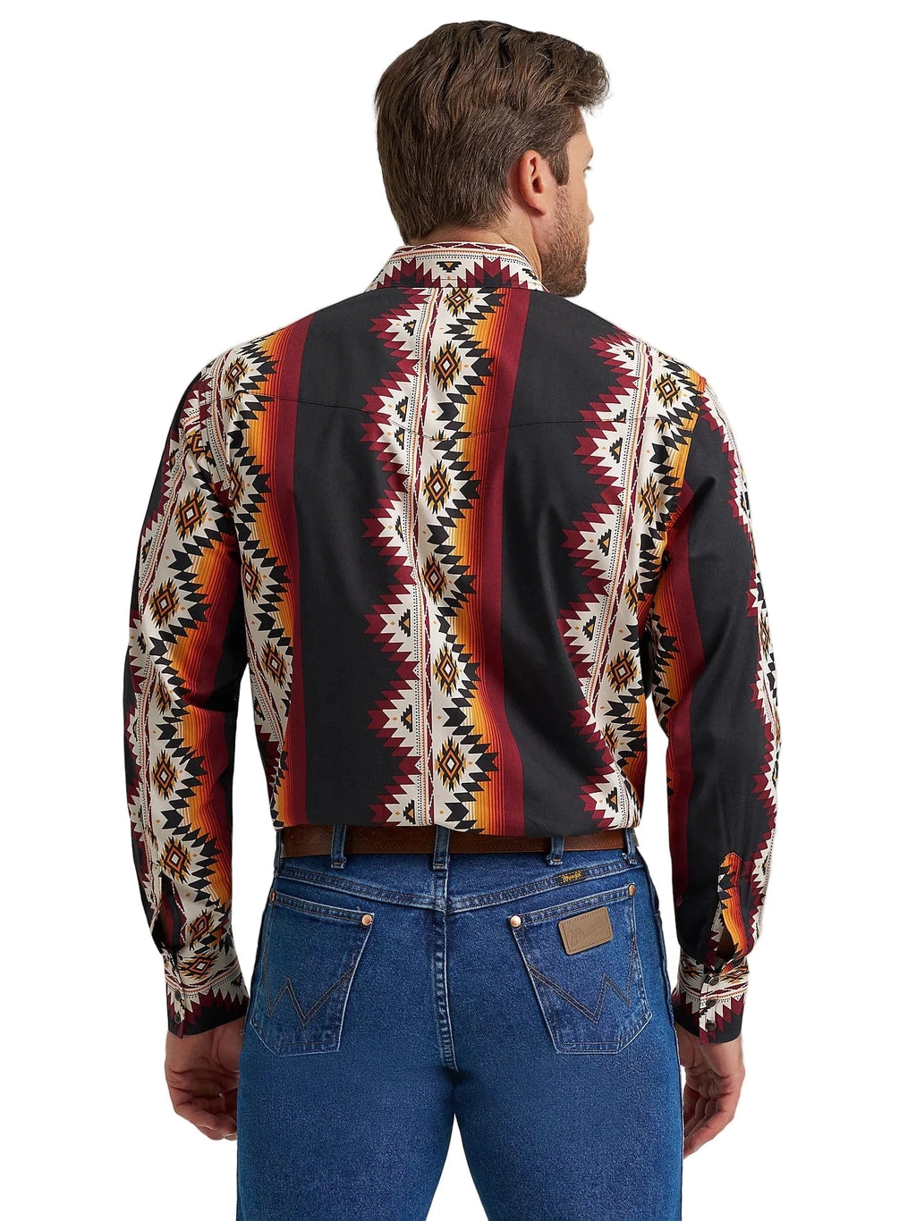 WRANGLER Shirts Wrangler Men's Black Fire Checotah Long Sleeve Western Shirt 112367723