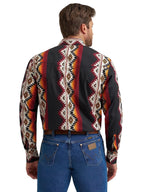 WRANGLER Shirts Wrangler Men's Black Fire Checotah Long Sleeve Western Shirt 112367723