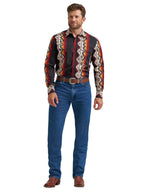 WRANGLER Shirts Wrangler Men's Black Fire Checotah Long Sleeve Western Shirt 112367723