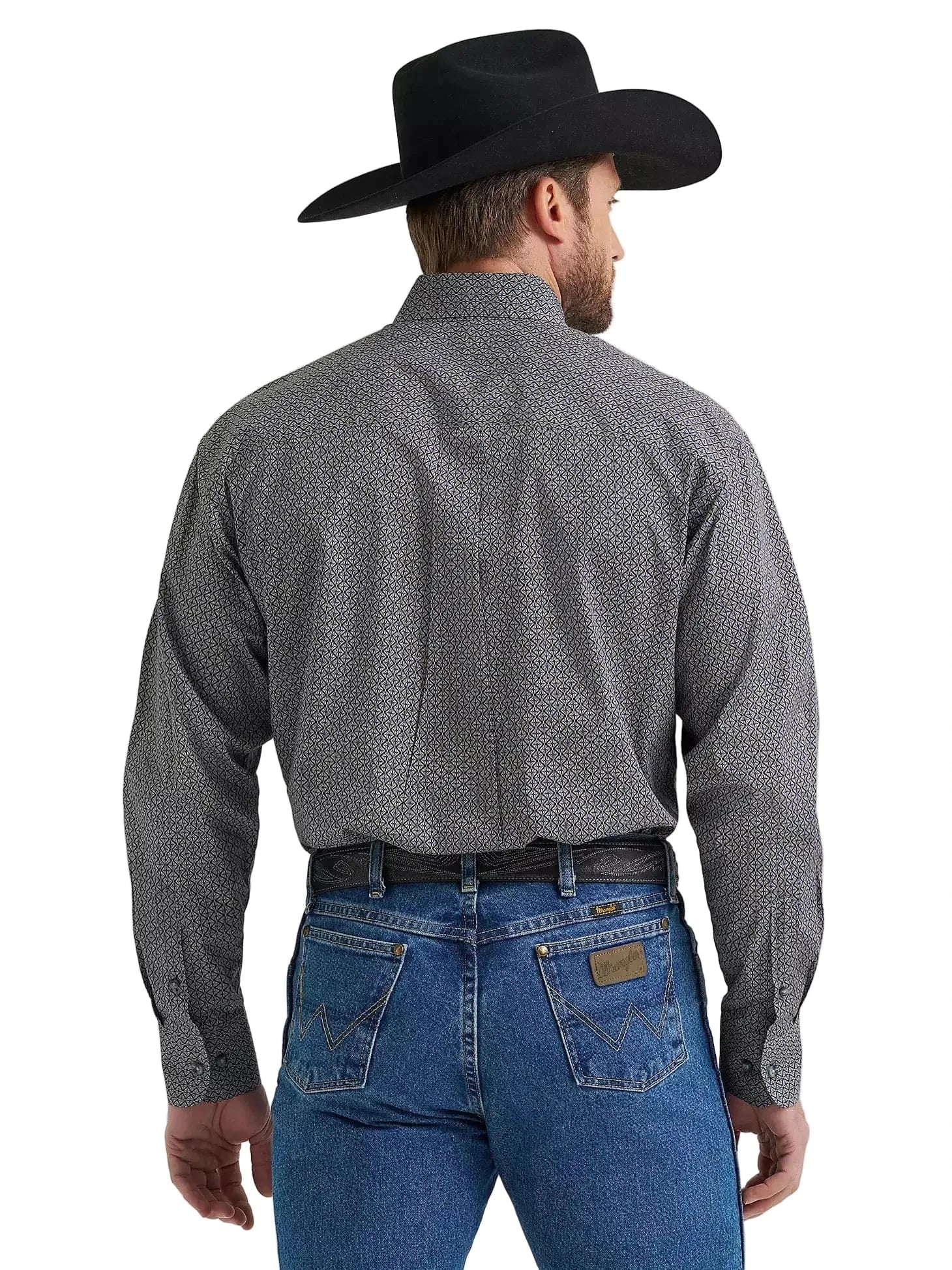 WRANGLER Shirts Wrangler Men's Black Navy Hourglass George Strait Button Down Shirt 112369598