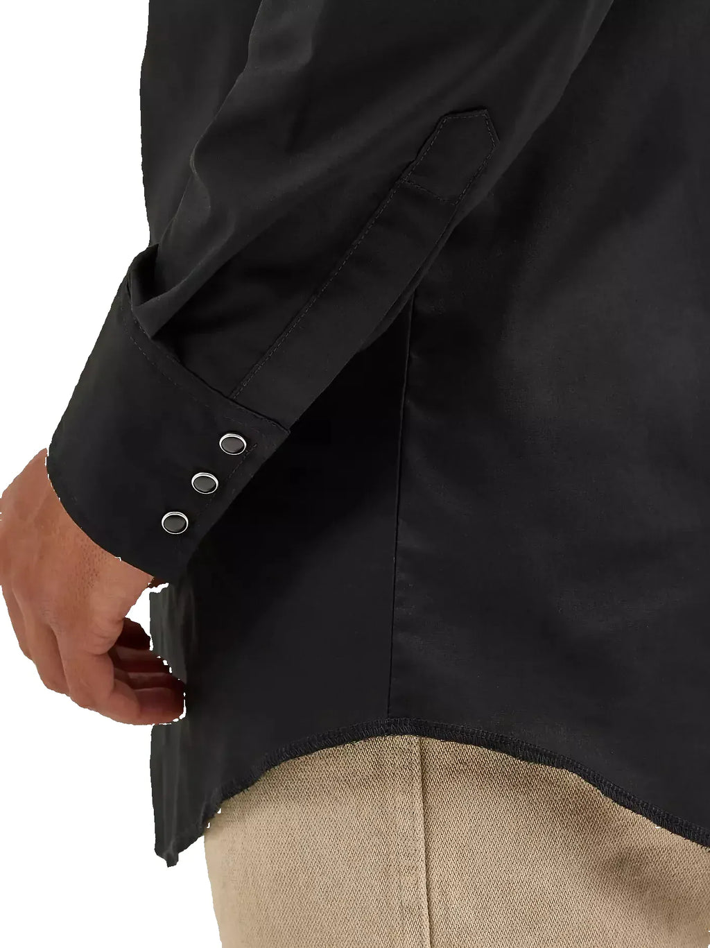 WRANGLER Shirts Wrangler Men's Black Western Long Sleeve Snap Shirt 1071105BK