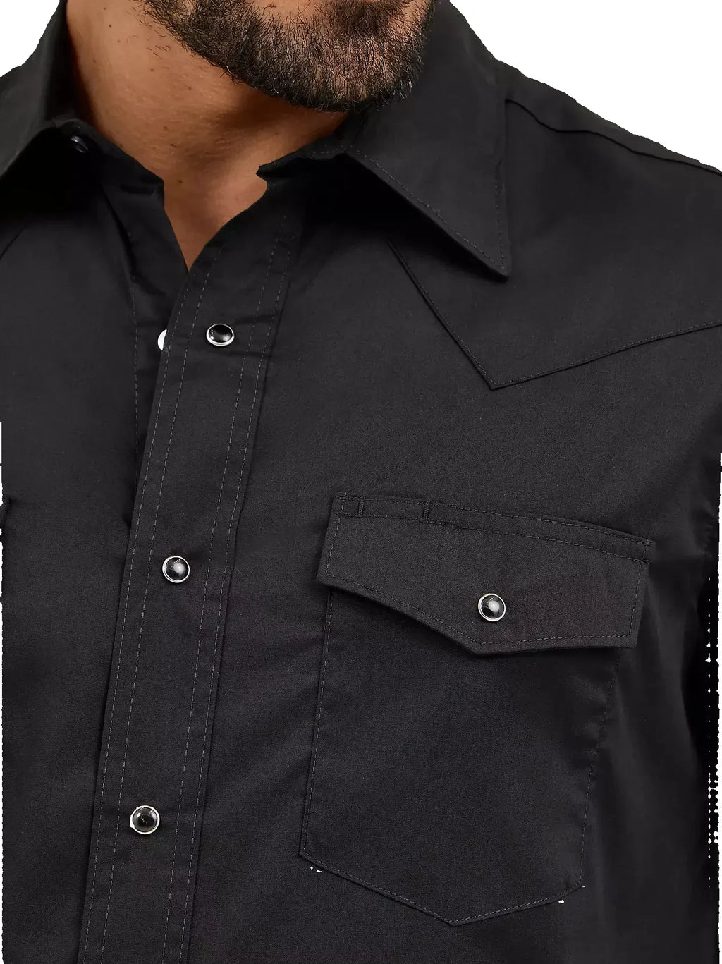WRANGLER Shirts Wrangler Men's Black Western Long Sleeve Snap Shirt 1071105BK