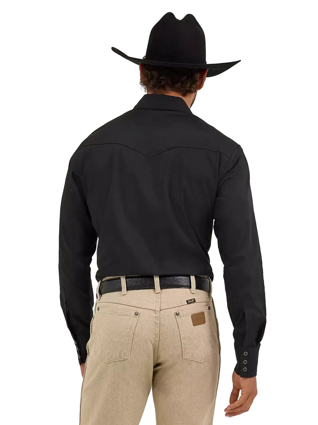 WRANGLER Shirts Wrangler Men's Black Western Long Sleeve Snap Shirt 1071105BK