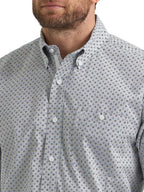 WRANGLER Shirts Wrangler Men's Blue Grey Swirl George Strait Button Down Shirt 112369599