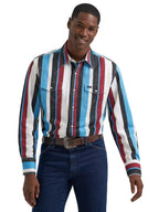 WRANGLER Shirts Wrangler Men's Blue Raspberry Vintage Inspired Brushopper Western Shirt 112374804