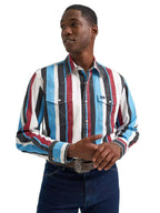 WRANGLER Shirts Wrangler Men's Blue Raspberry Vintage Inspired Brushopper Western Shirt 112374804