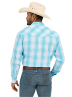 WRANGLER Shirts Wrangler Men's Bright Sky Plaid 20X Advanced Comfort Long Sleeve Snap Shirt 112365392