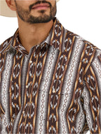 WRANGLER Shirts Wrangler Men's Brown Chain Checotah Long Sleeve Snap Shirt 112365888