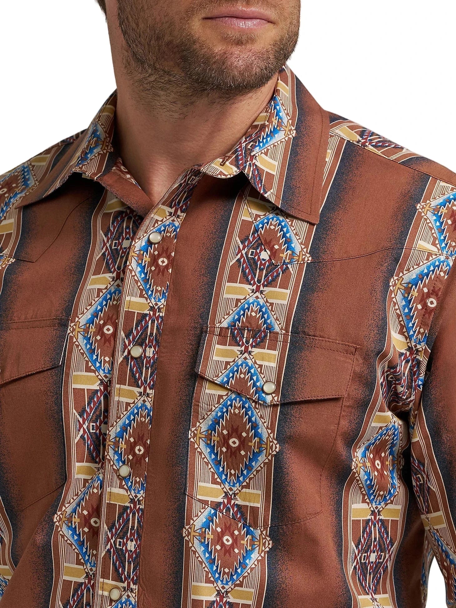 WRANGLER Shirts Wrangler Men's Brown Rose Window Checotah Western Shirt 112367724
