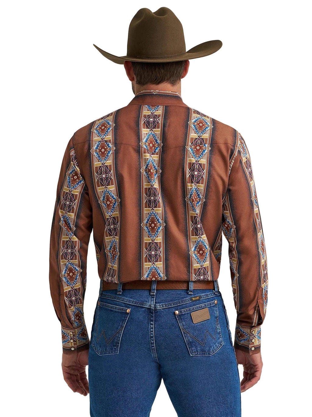 WRANGLER Shirts Wrangler Men's Brown Rose Window Checotah Western Shirt 112367724