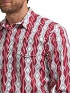 WRANGLER Shirts Wrangler Men's Burgundy Shadow Checotah Western Shirt 112367722