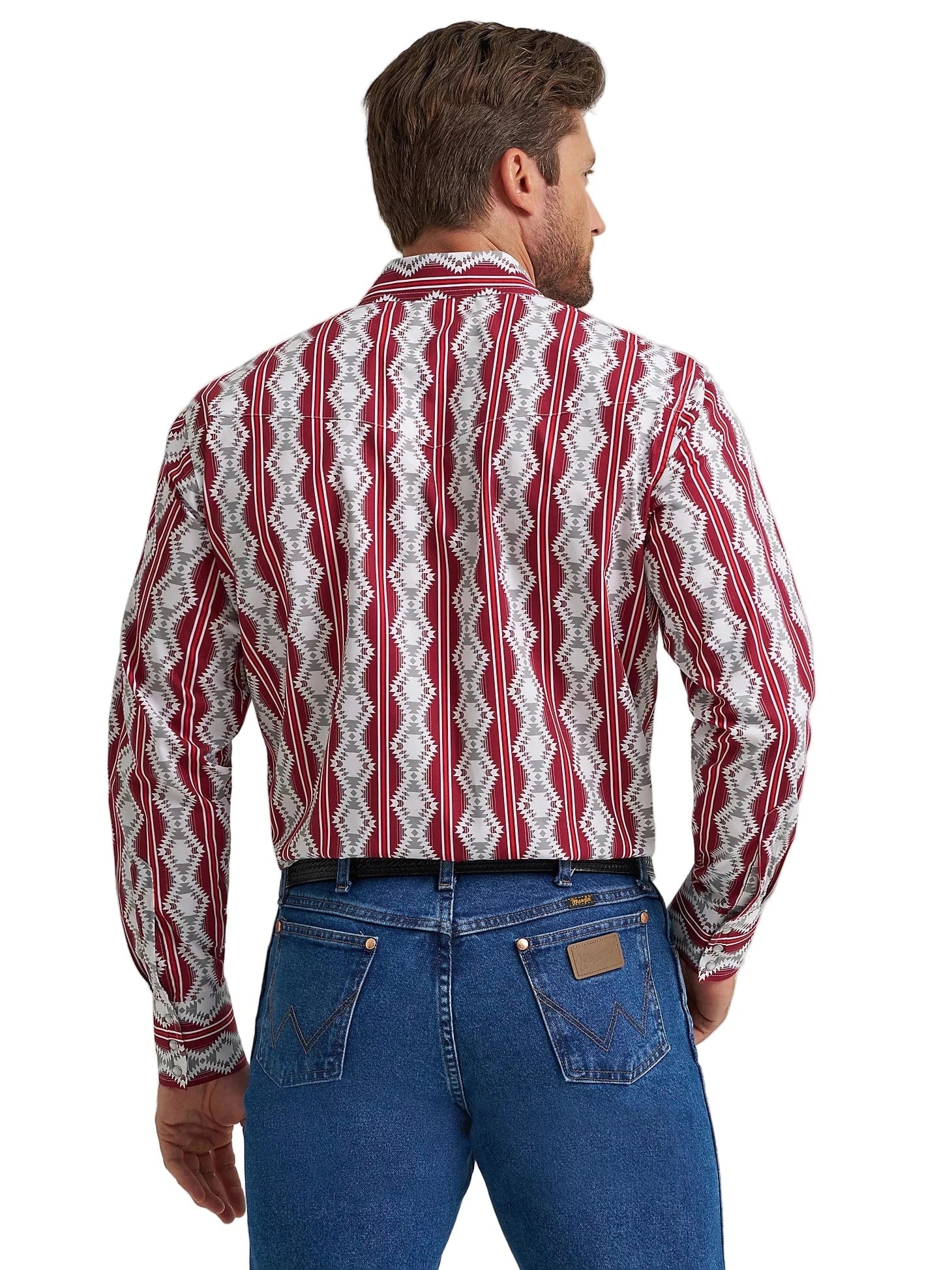 WRANGLER Shirts Wrangler Men's Burgundy Shadow Checotah Western Shirt 112367722