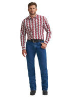 WRANGLER Shirts Wrangler Men's Burgundy Shadow Checotah Western Shirt 112367722