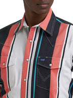 WRANGLER Shirts Wrangler Men's Burning Coral Brushpopper Western Snap Shirt 112381997