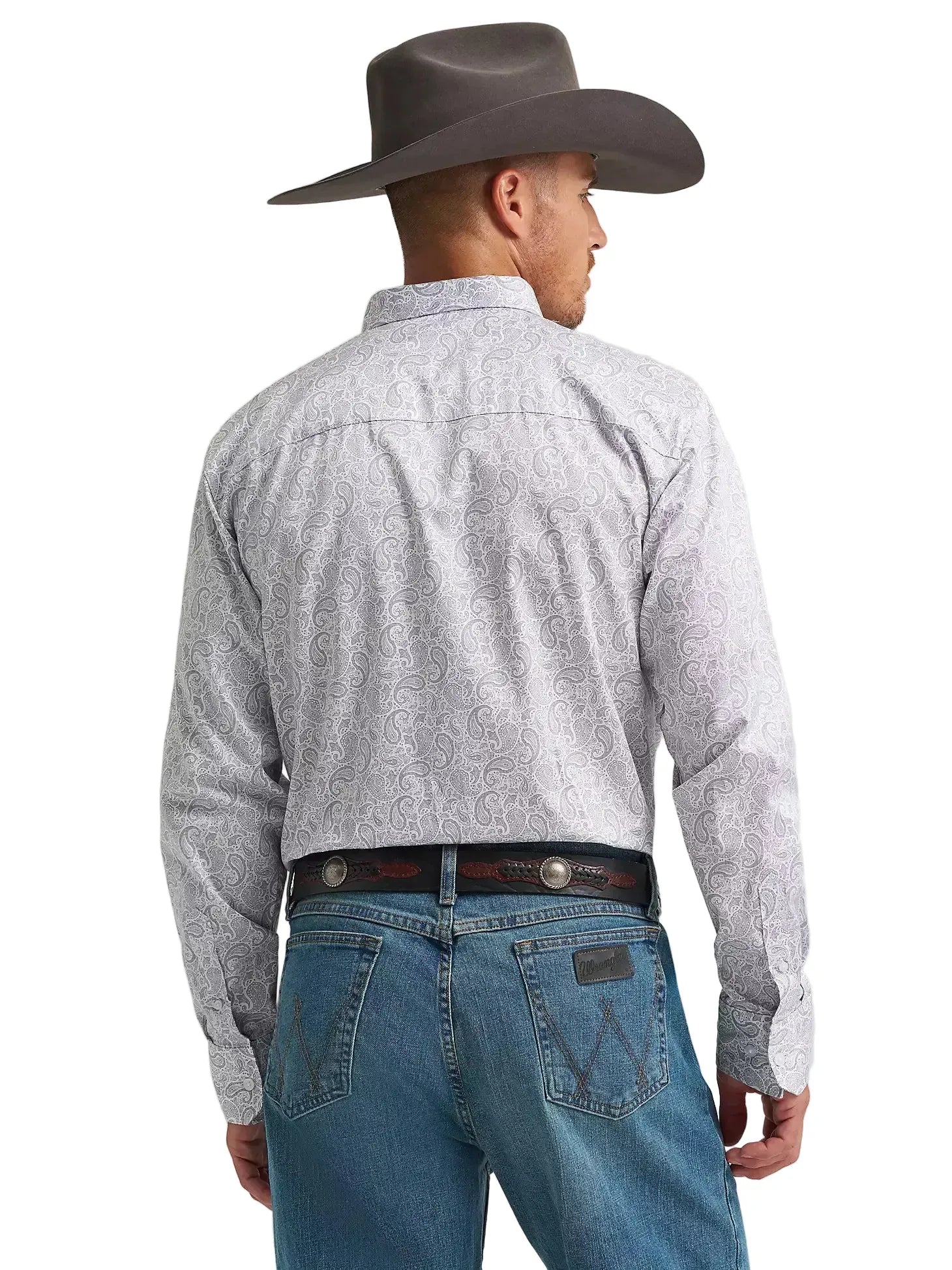 WRANGLER Shirts Wrangler Men's Charcoal Paisley Cody Johnson Button Down Shirt 112374476