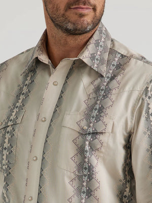 Wrangler Shirts Wrangler Men's Checotah Gray Fade Long Sleeve Western Snap Shirt 112344418