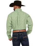 WRANGLER Shirts Wrangler Men's Classic Spring Green Paisley Button Down Western Shirt 112359434