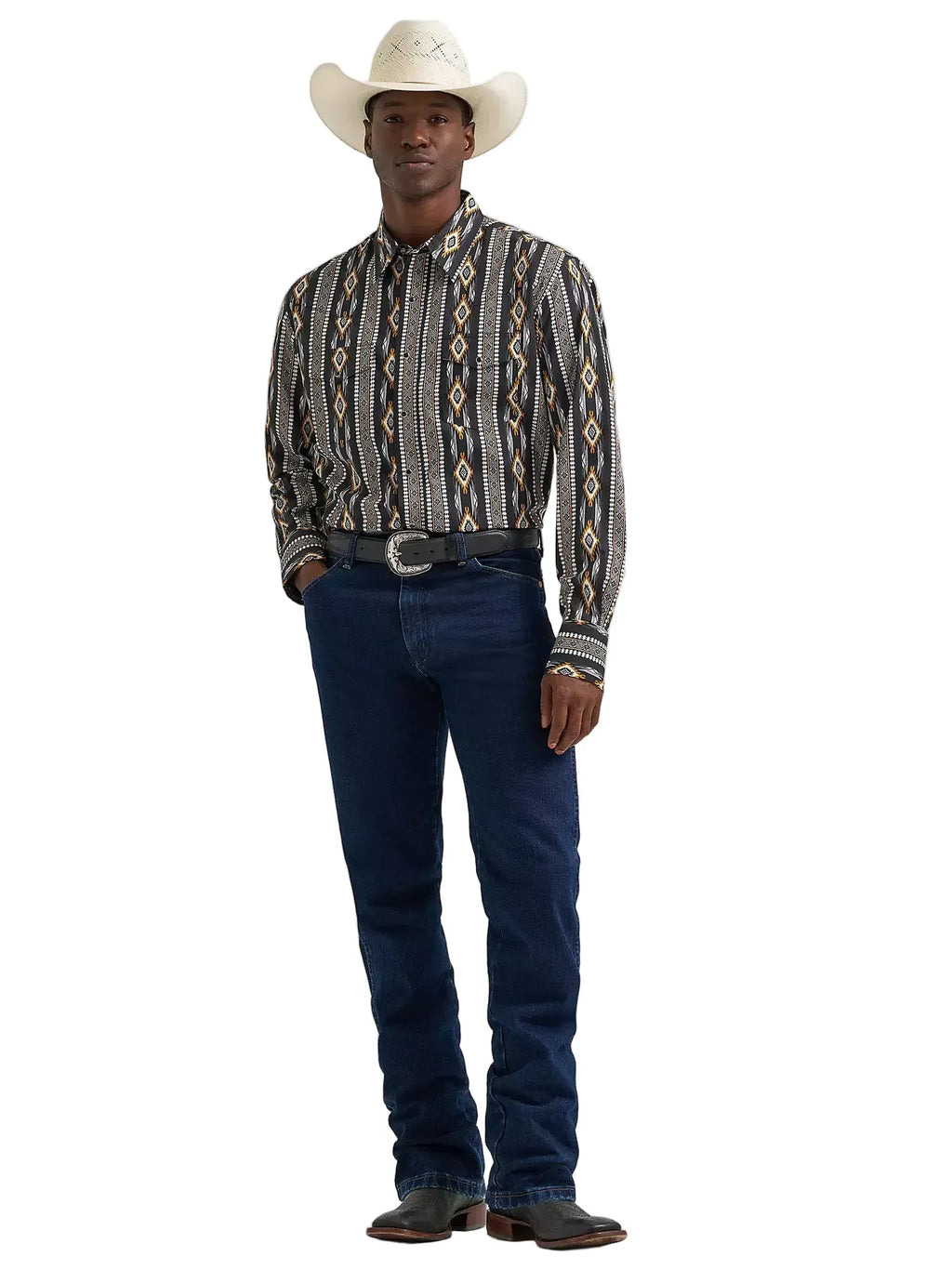 WRANGLER Shirts Wrangler Men's Crow Black Checotah Western Snap Shirt 112374910