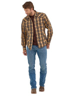 WRANGLER Shirts Wrangler Men's Curry Plaid Retro Premium Western Shirt 112368523
