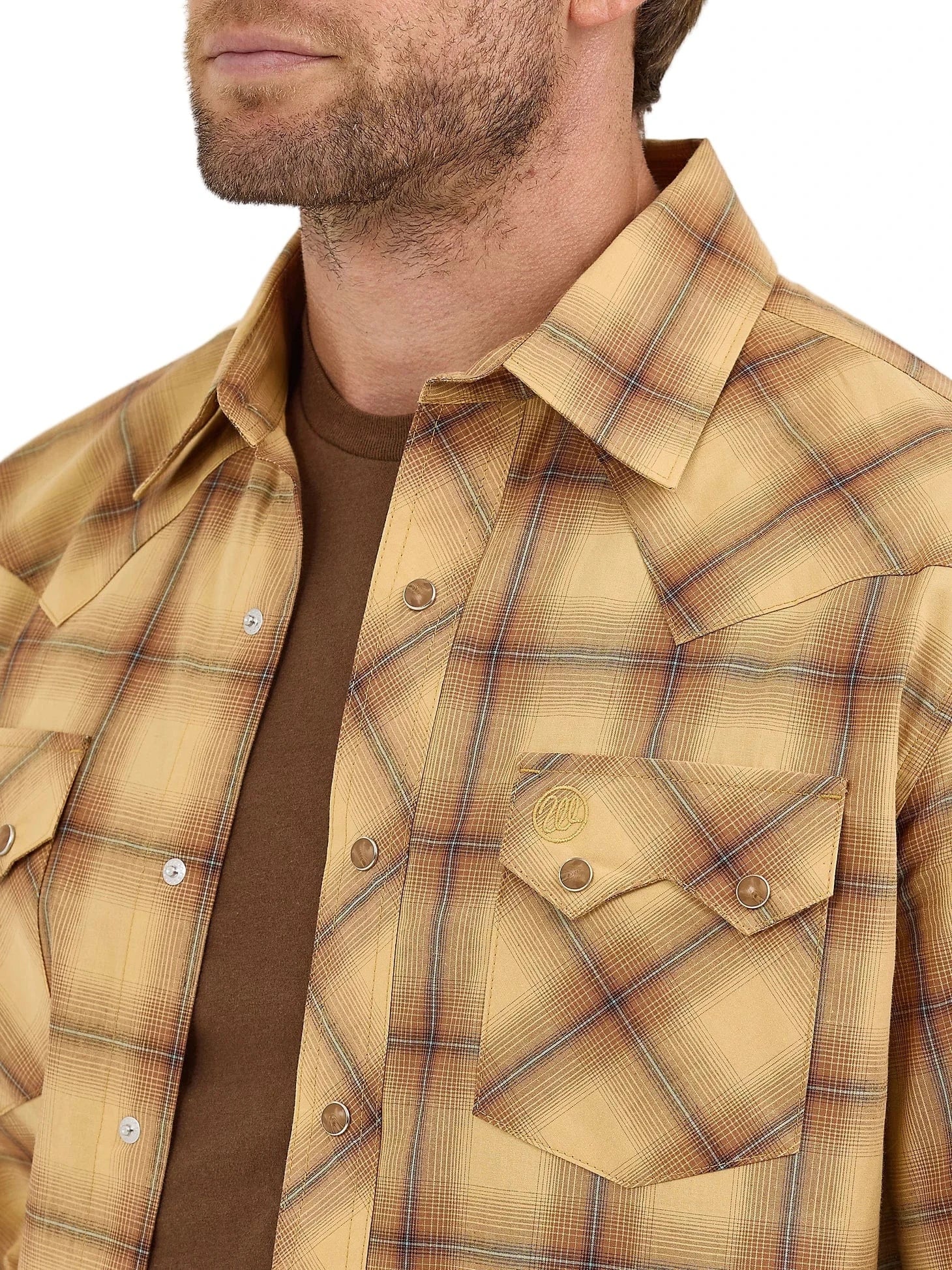 WRANGLER Shirts Wrangler Men's Curry Retro Sawtooth Snap Western Shirt 112368074