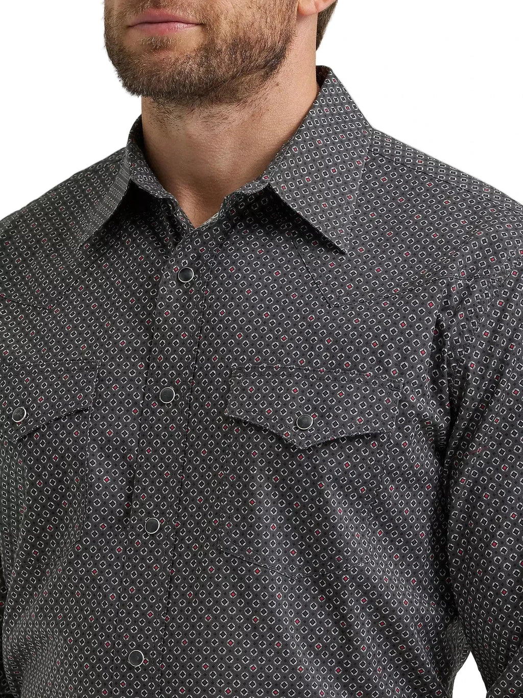 WRANGLER Shirts Wrangler Men's Dark Shadow Advanced Comfort Long Sleeve Western Shirt 112369492