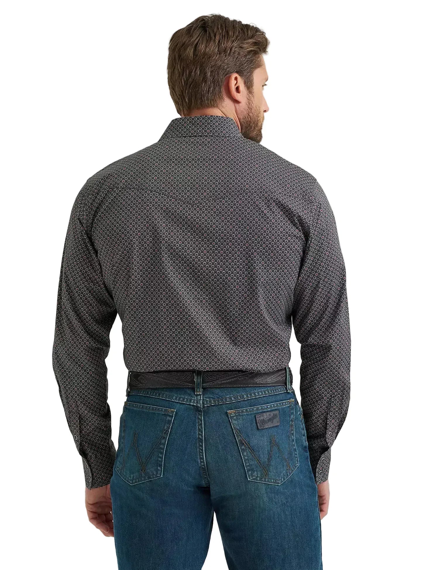 Wrangler Men's 20X Dark Shadow Print Shirt, XL Wrangler Men's 20X Dark Shadow Print Shirt, XL