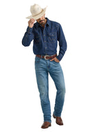 WRANGLER Shirts Wrangler Men's Dark Wash Classic Denim Western Shirt 112361700