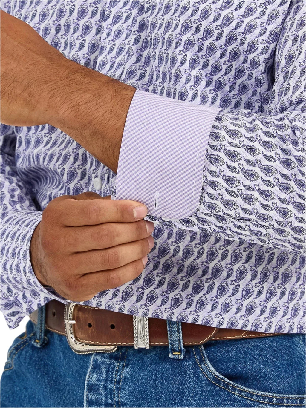WRANGLER Shirts Wrangler Men's George Strait Amethyst Long Sleeve Button Down Western Shirt 112365401