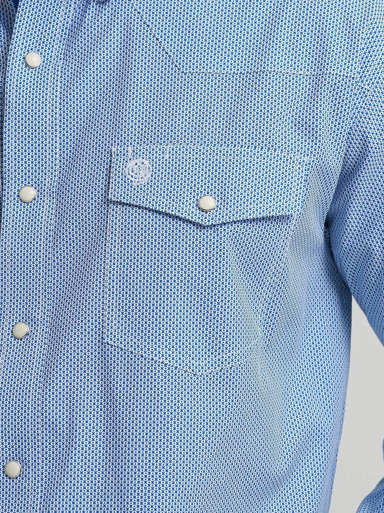 WRANGLER Shirts Wrangler Men's George Strait Atlantic Miniprint Long Sleeve Western Shirt 112368210