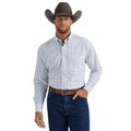 Wrangler Shirts Wrangler Men's George Strait Check White Long Sleeve Button Down Shirt 112344870