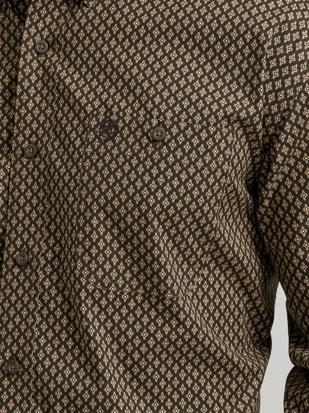 WRANGLER Shirts Wrangler Men's George Strait Coffee Rhombi Button Down Western Shirt 112368229