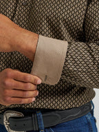 WRANGLER Shirts Wrangler Men's George Strait Coffee Rhombi Button Down Western Shirt 112368229