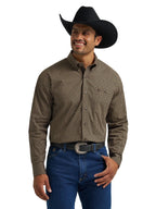 WRANGLER Shirts Wrangler Men's George Strait Coffee Rhombi Button Down Western Shirt 112368229
