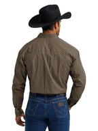 WRANGLER Shirts Wrangler Men's George Strait Coffee Rhombi Button Down Western Shirt 112368229