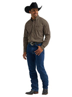 WRANGLER Shirts Wrangler Men's George Strait Coffee Rhombi Button Down Western Shirt 112368229