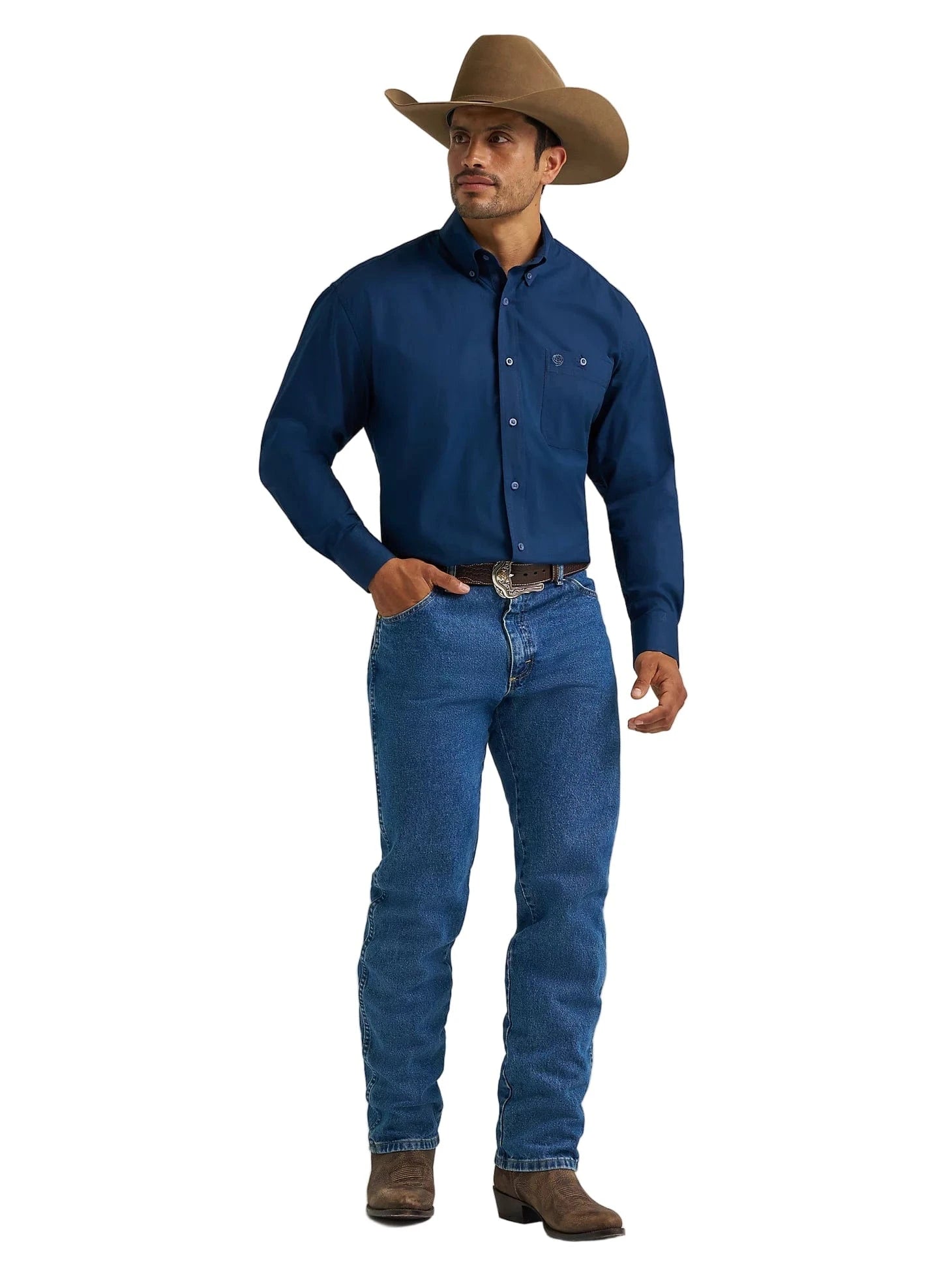 Wrangler Men's George Strait Navy Shirt, XXL Wrangler Men's George Strait Navy Shirt, XXL