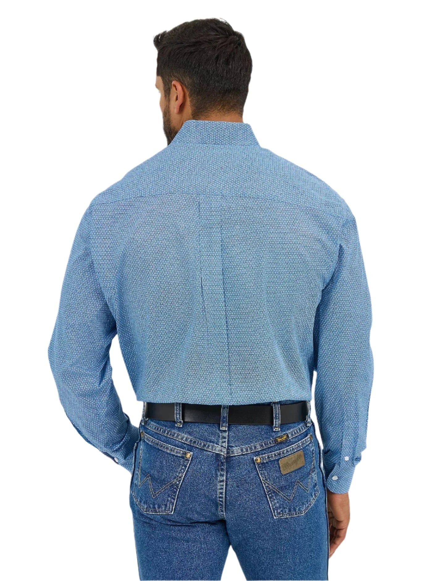 Wrangler Mens George Strait Blue Long Sleeve Button Down Shirt, L - 112365377 Wrangler Mens George Strait Blue Long Sleeve Button Down Shirt, L - 112365377