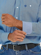 WRANGLER Shirts Wrangler Men's George Strait Dusty Blue Long Sleeve Button Down Shirt 112365377