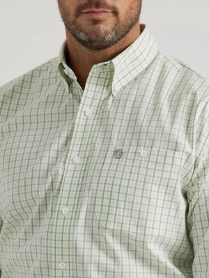 Wrangler Shirts Wrangler Men's George Strait Kelly Plaid Long Sleeve Button Down Shirt 112344885