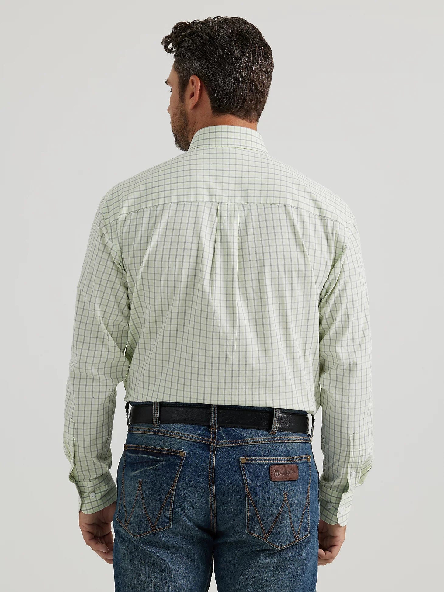 Wrangler Shirts Wrangler Men's George Strait Kelly Plaid Long Sleeve Button Down Shirt 112344885