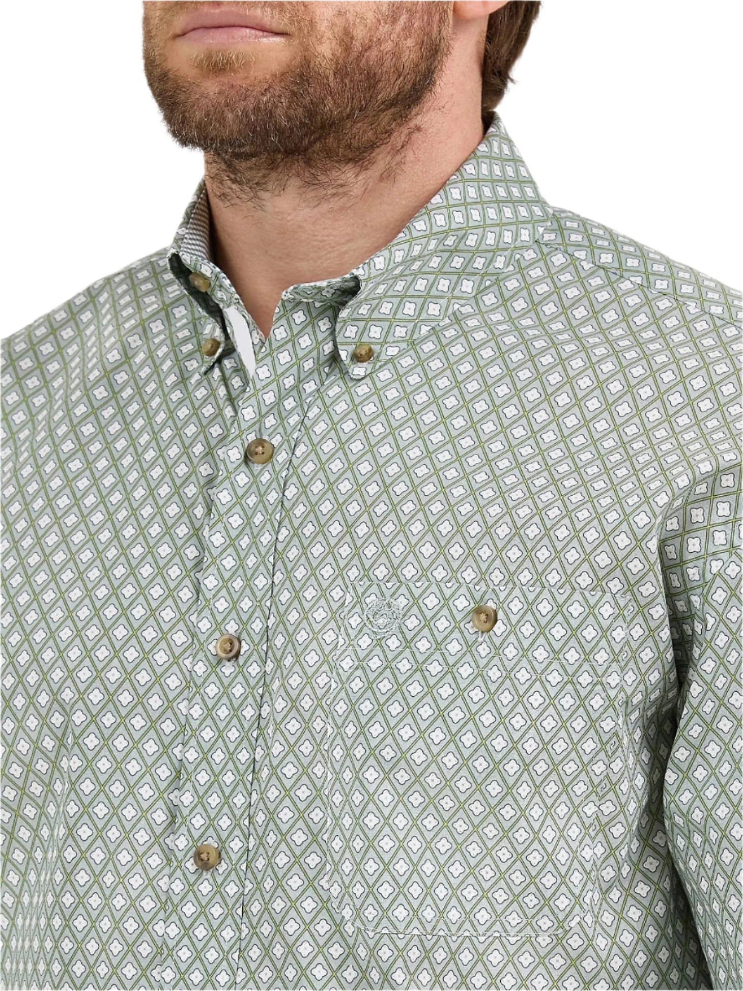 Wrangler George Strait Green Geo Print - Mens Shirt - 112359978 Wrangler George Strait Green Geo Print - Mens Shirt - 112359978