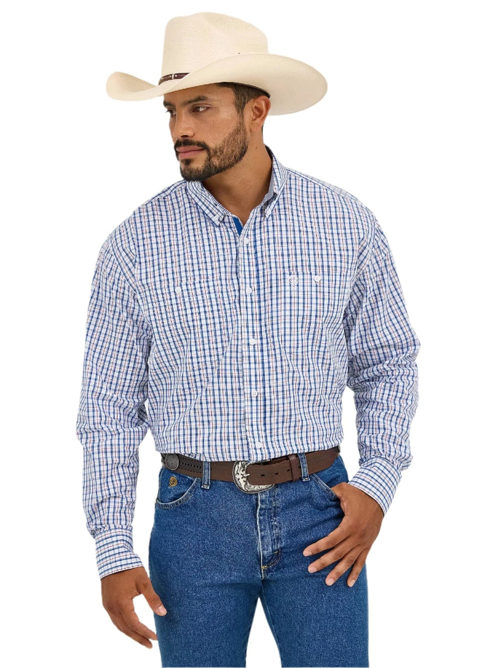 WRANGLER Shirts Wrangler Men's George Strait Long Sleeve Button Down Western Shirt 112365402