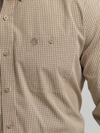 WRANGLER Shirts Wrangler Men's George Strait Olive Microcheck Button Down Western Shirt 112368228