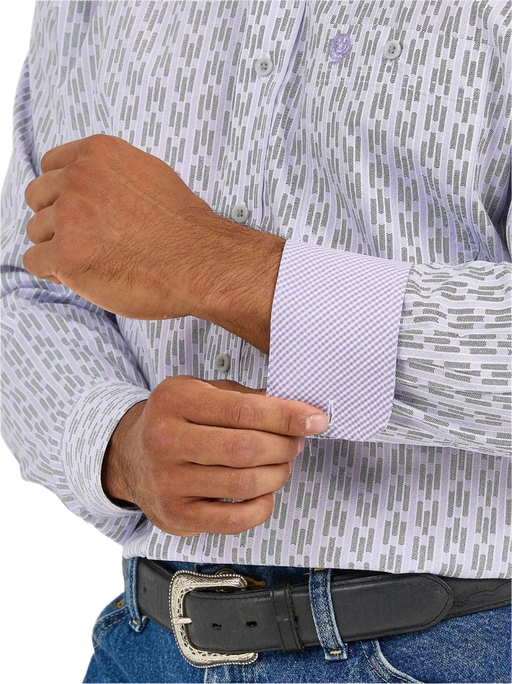 WRANGLER Shirts Wrangler Men's George Strait Purple Long Sleeve Button Down Western Shirt 112365400