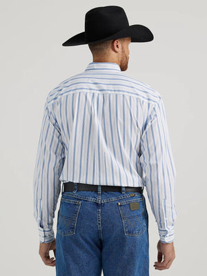 Wrangler Shirts Wrangler Men's George Strait Smoky Stripes Long Sleeve Button Down Shirt 112344872
