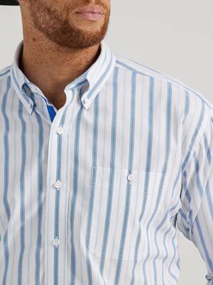 Wrangler Shirts Wrangler Men's George Strait Smoky Stripes Long Sleeve Button Down Shirt 112344872