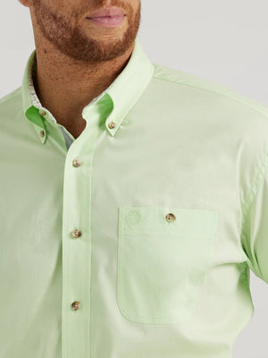 Wrangler Shirts Wrangler Men's George Strait Solid Kelly Long Sleeve Button Down Shirt 112344874