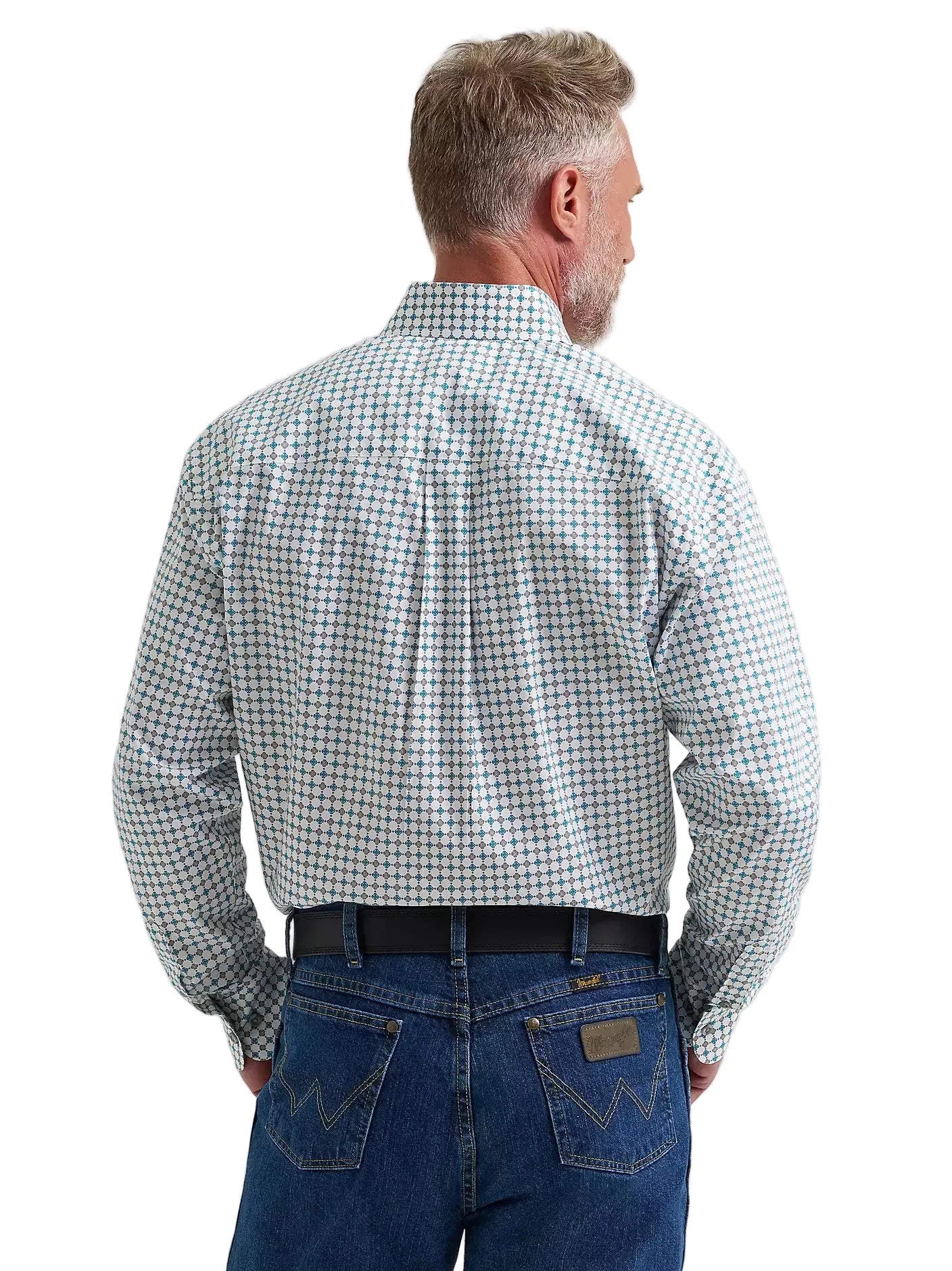 Wrangler Mens George Strait One Pocket Shirt Harbor Teal